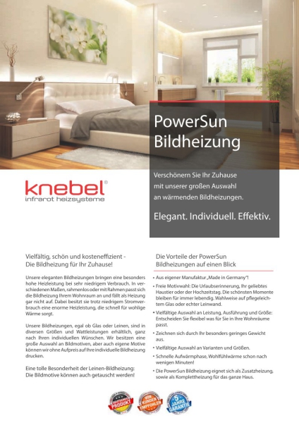 KNEBEL Infrared Photo Heating PowerSun 600W - Glass frameless