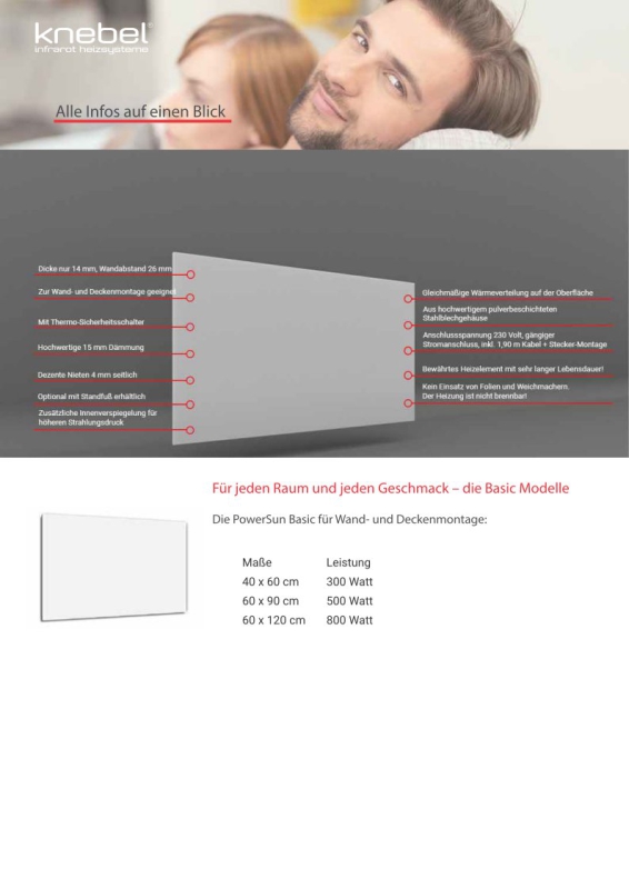 KNEBEL Infrared Heating PowerSun Basic 300W